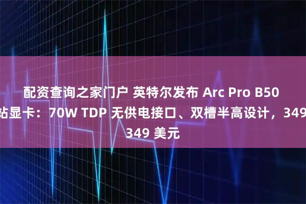 配资查询之家门户 英特尔发布 Arc Pro B50 工作站显卡：70W TDP 无供电接口、双槽半高设计，349 美元